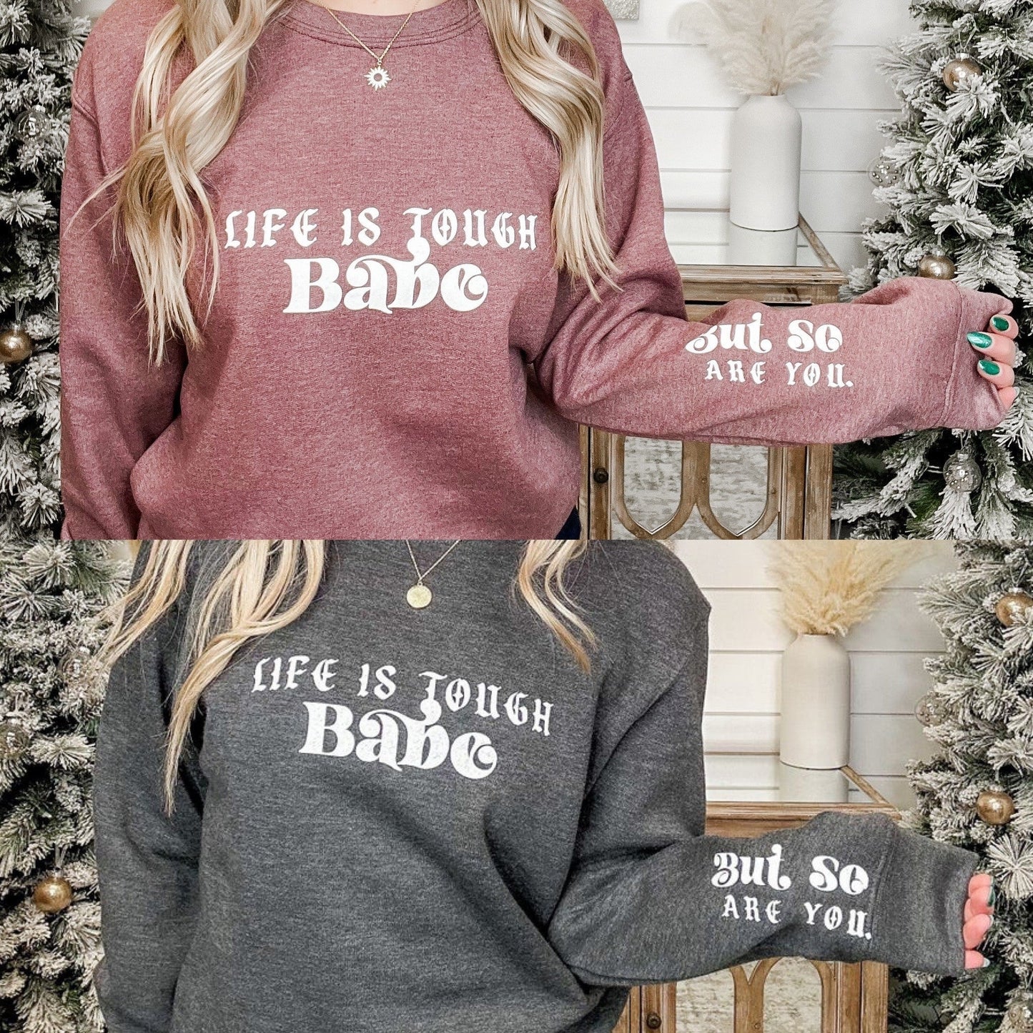 So are You Cotton Blend Long Sleeve Avery Mae Crewneck Sweatshirt - 2 colors!