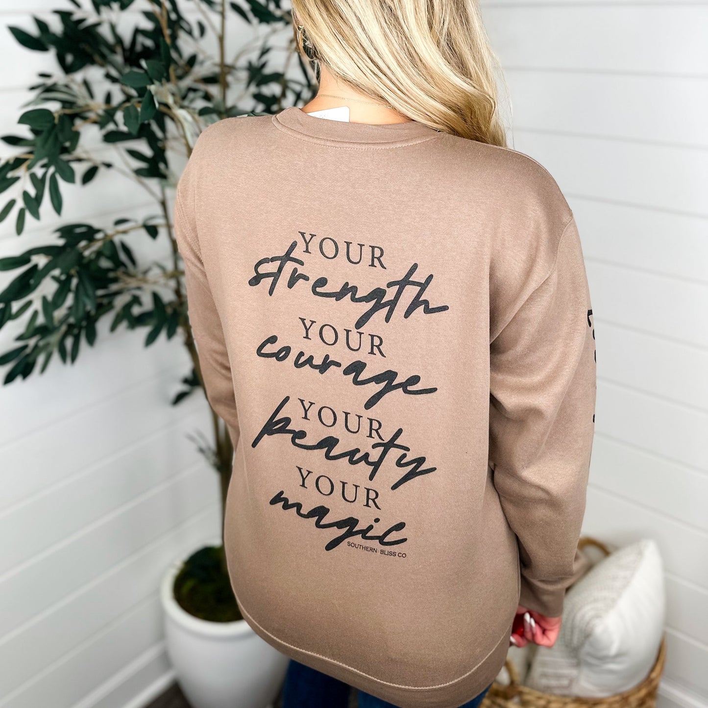 You are Awesome Cotton Blend Long Sleeve Avery Mae Graphic Crewneck Sweatshirt - 2 colors!